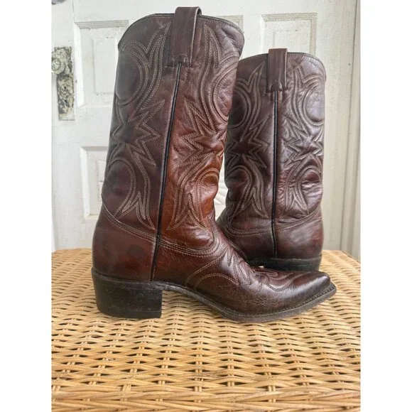 Vintage 80's Texas Brand Mens Western Boot Size 10D Leather - Picture 3 of 16